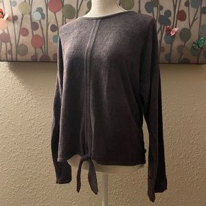 Barefoot Dreams CozyChic Ultra Lite Tie-Front Top, Carbon, Large